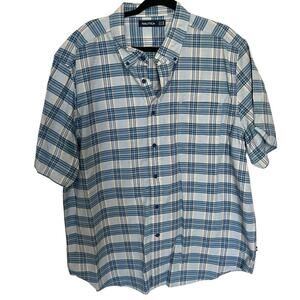 Nautica Men's Plaid 100% Cotton Short Sleeve Button Up Size XXL NWT
